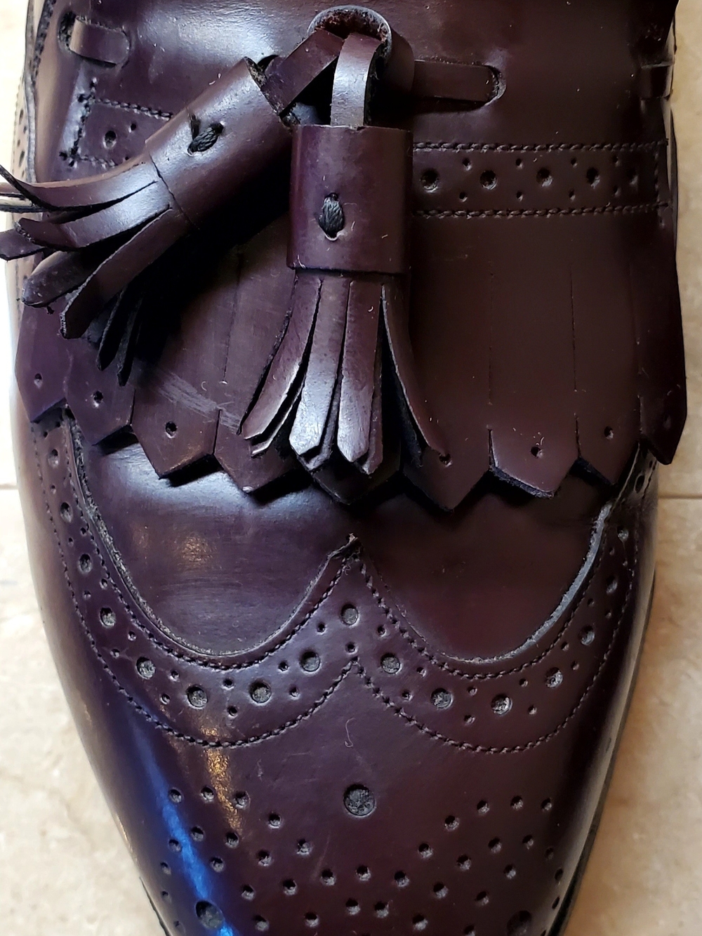 Johnston & Murphy Optima Men's Tassel Kiltie Loafers in Burgundy/Cordovan 10D - Picture 13 of 13